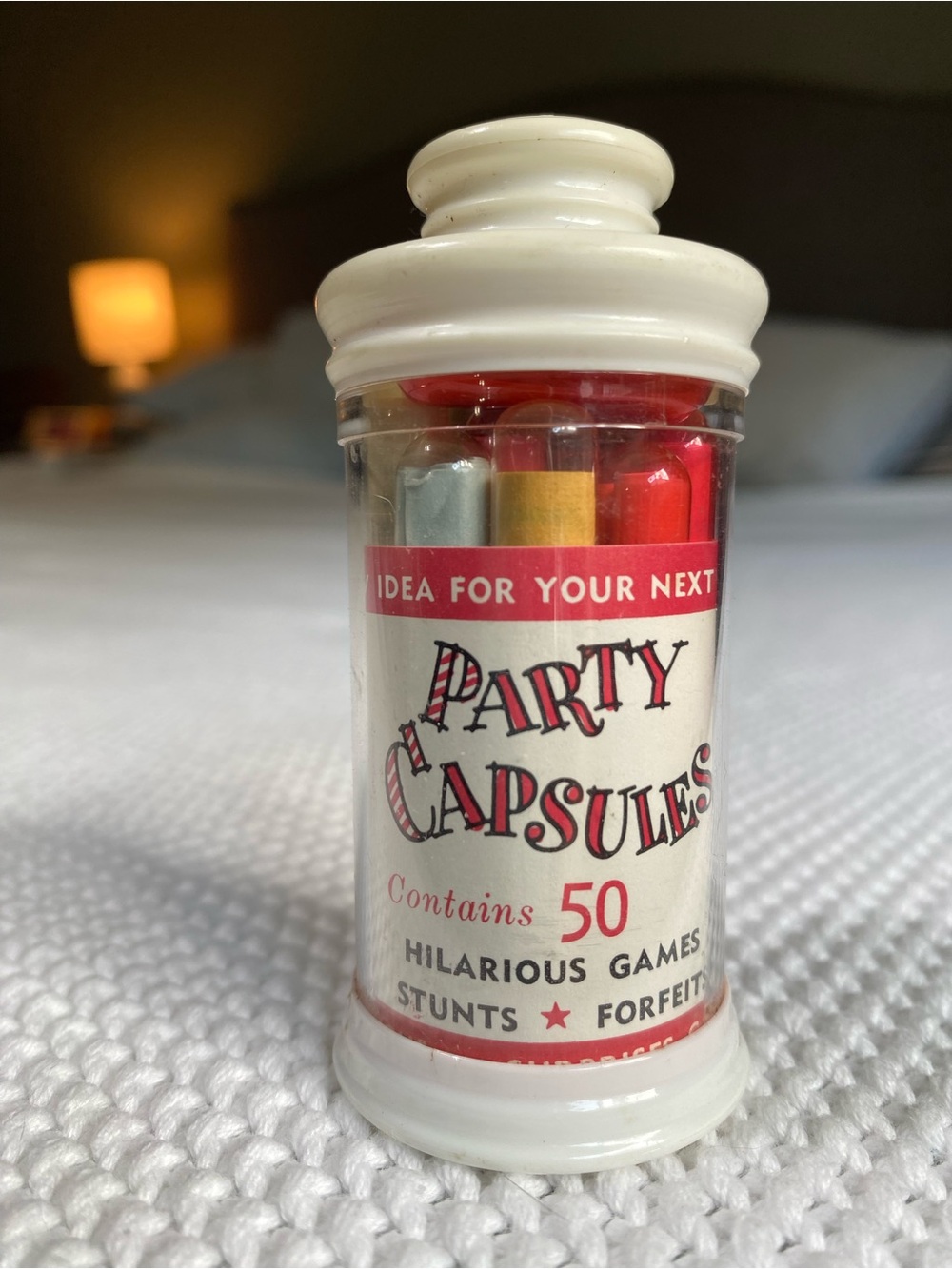 1960s Party Capsules Game  - Assorted ideas for your next party